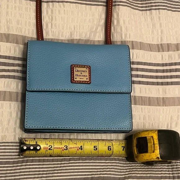 BRAND NEW Dooney and Bourke Gingy Flap Crossbody Purse Aqua Blue - Picture 14 of 15